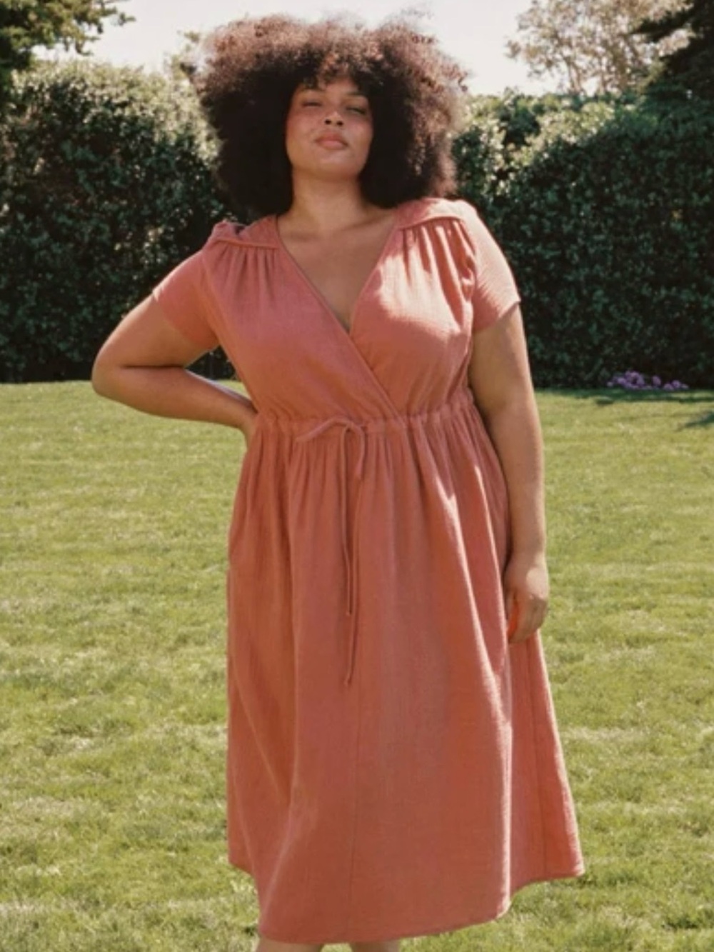 Christy Dawn Organic Cotton Gauze dress in Terracotta size 2X